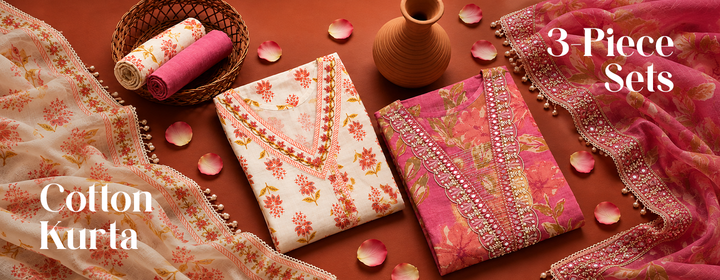 Cotton Kurta 3-Piece Sets